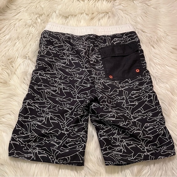 Old Navy Swim Trunks Black White Shark Print - Picture 5 of 11